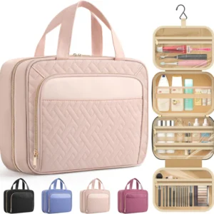 Large Travel Cosmetic Bag with Waterproof Hanging Hook