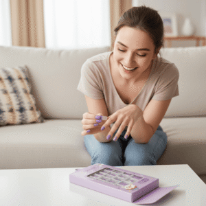 Febble - Cute Purple Cartoon Kids Nails