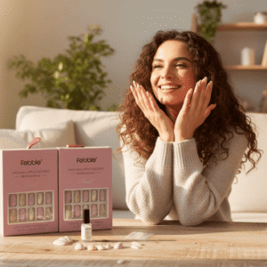 Febble - Soft Lavender & Silver Glitter Press-On Nails